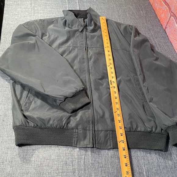 Claiborne Aero Tech Gray Bomber Jacket Mens Large Lightweight Zip-Up Windbreaker - Picture 12 of 12